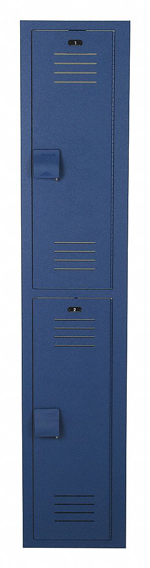 Bradley Deep Blue Wardrobe Locker, (1) Wide, (2) Tier Openings: 2, 12 in W X 15 in D X 72 in H - LK1215722HV-203