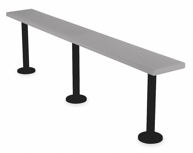 Bradley Pedestal Bench, W9 1/2, D 72, H 18 1/2, Gray - PED9572-200