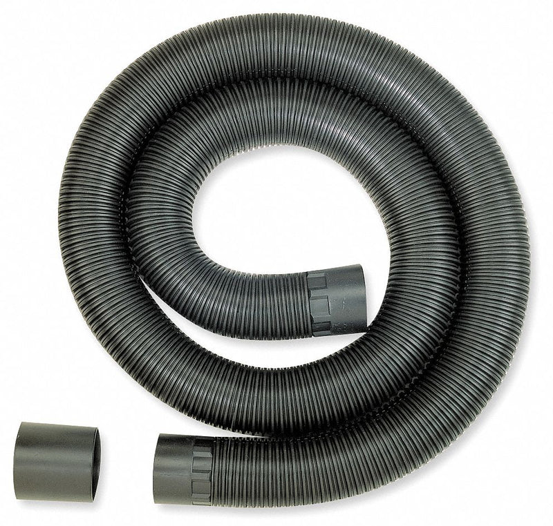 Dayton Vacuum Hose, 2 1/2 in Hose Dia., 8 ft Hose Length, Plastic, Black - 2Z212