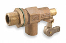Watts Bulkhead-Mount Float Valve, 1/4 in -20 Rod Thread, Bronze - HD 750 12