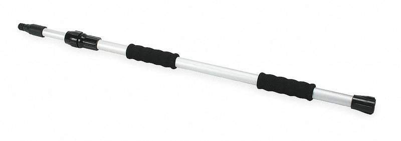 Tough Guy Flow Thru Handle, Screw On Mop Connection Type, Silver, Aluminum, 36 to 62" Handle Length - 2ZPA3