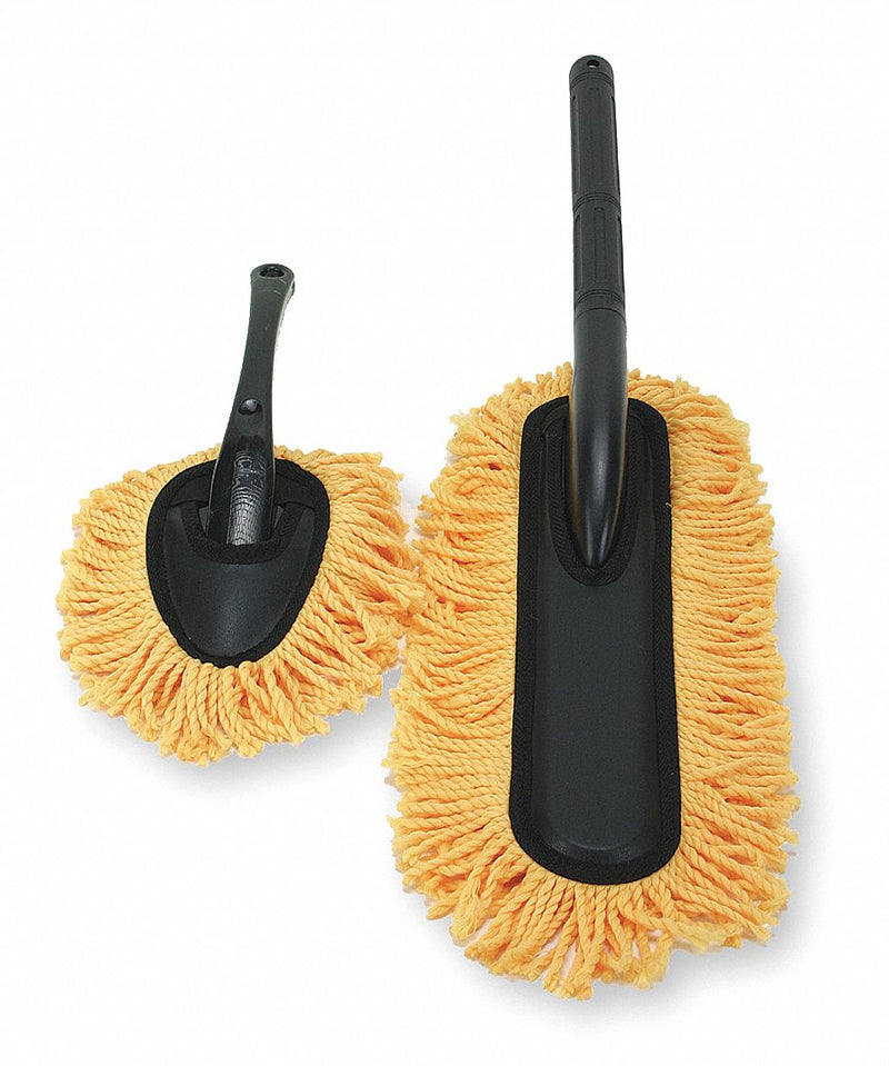 Tough Guy Microfiber Duster Kit, Microfiber Head Material, 26" Length, Bent, Black/Tan - 2ZPD8