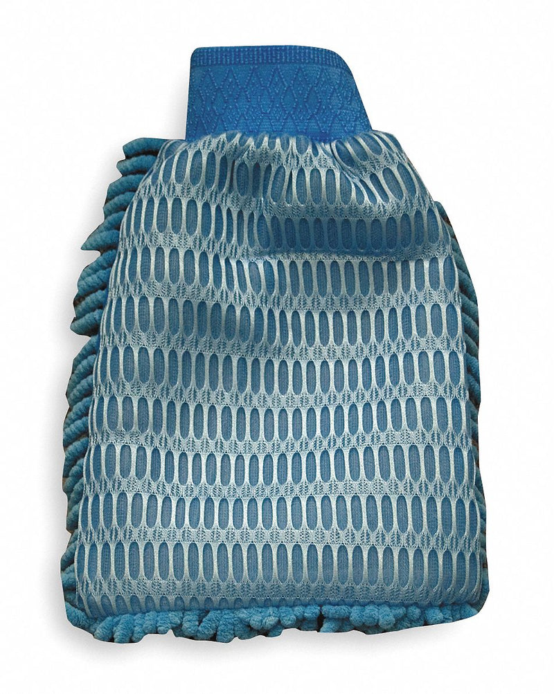 Tough Guy 11 1/2 in x 8 in Polyester, Polyimide Scrubbing Mitt, Blue, 1EA - 2ZPE1