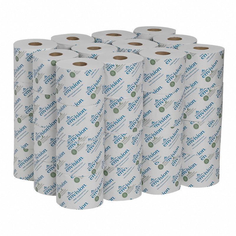 Georgia-Pacific Toilet Paper Roll, Envision(R), Standard Core, 1 Ply, 1 5/8 in Core Dia., PK 48 - 14448/01