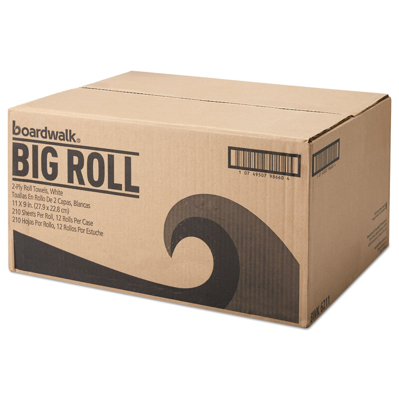 Boardwalk Office Packs Perforated Paper Towel Rolls, 2-Ply,White, 9" X 11", 210/Roll,12/Ct - BWK6271