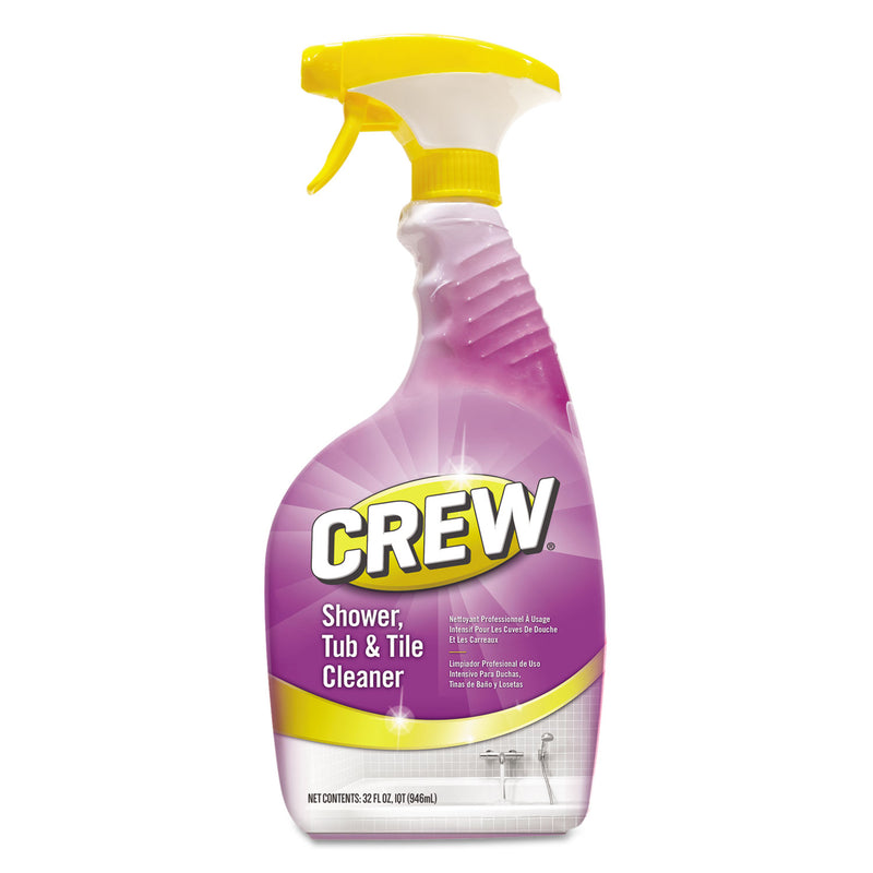 Diversey Crew Shower Tub And Tile Cleaner, Fresh Scent, 32 Oz Spray Bottle, 8/Carton - DVOCBD539650