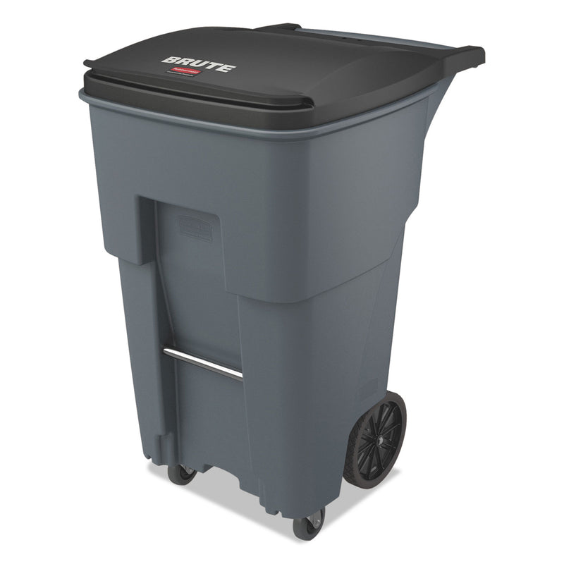 Rubbermaid Brute Rollouts With Casters, Square, 65 Gal, Gray - RCP1971971
