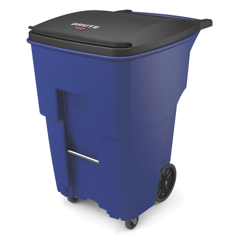 Rubbermaid Brute Rollouts With Casters, Square, 95 Gal, Blue - RCP1971996