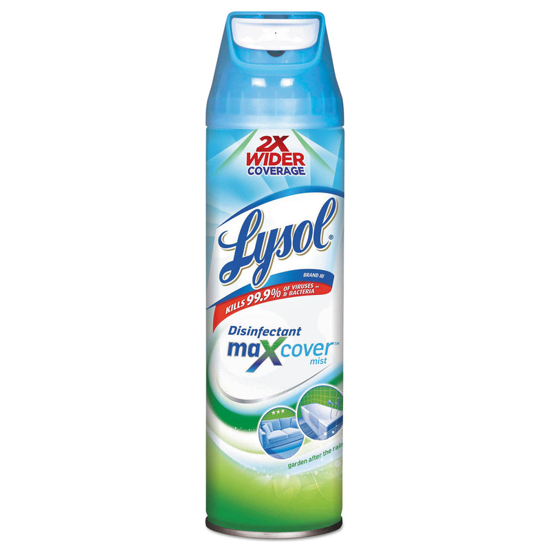 Lysol Max Cover Disinfectant Mist, Garden After Rain, 15 Oz Aerosol, 12/Carton - RAC94122