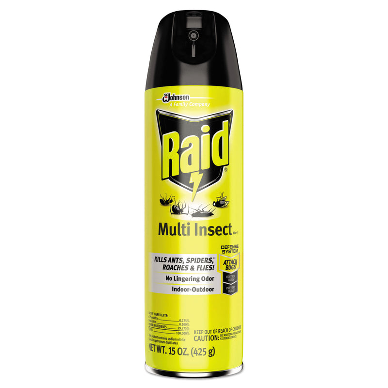 Raid Multi Insect Killer, 15 Oz Aerosol Can, 12/Carton - SJN300819