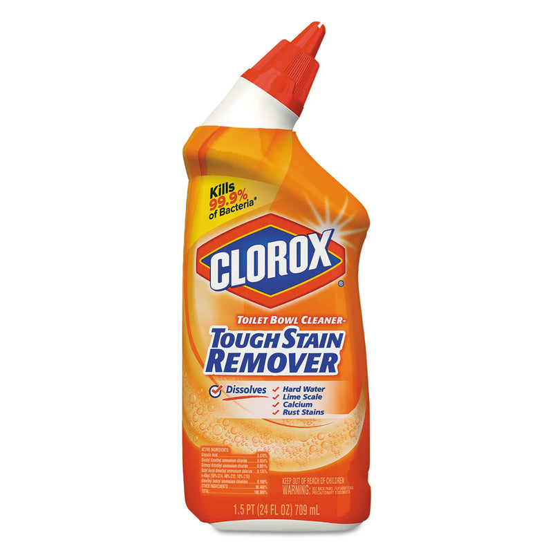 Clorox Toilet Bowl Cleaner, Tough Stain Remover, 24Oz Bottle, 12/Carton - CLO00275