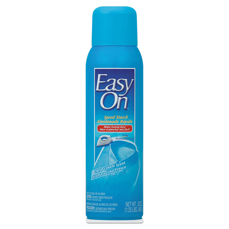 EASY-ON Laundry Speed Starch, Crisp Linen Scent, 20 Oz. Aerosol Can, 12/Carton - RAC00215