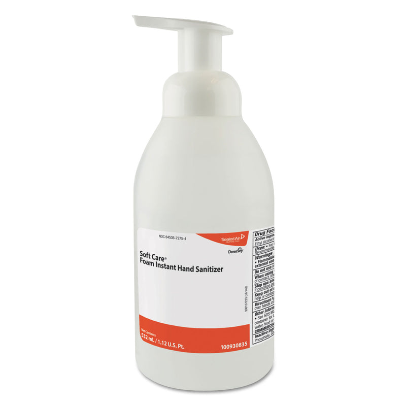 Diversey Soft Care Foam Instant Hand Sanitizer, 532Ml Pump Bottle, Clear,Alcohol,6/Carton - DVO100930835