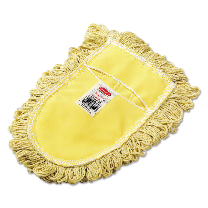 Rubbermaid Trapper Wedge Dust Mop Head, Yellow, Looped-End, Cotton - RCPU120