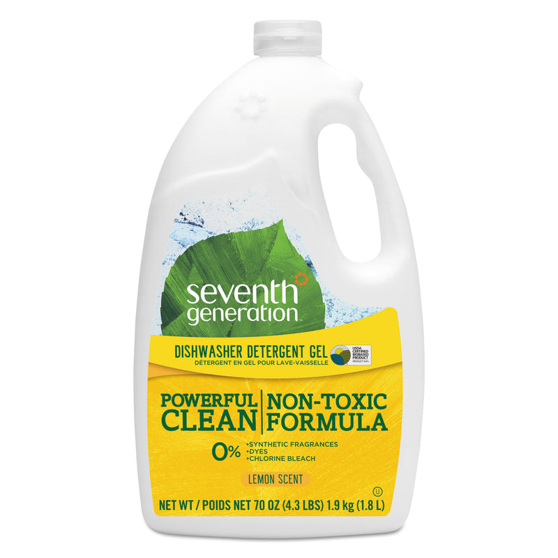 Seventh Generation Natural Automatic Dishwasher Gel, Lemon, Jumbo 70 Oz Bottle, 6/Ct - SEV22831CT