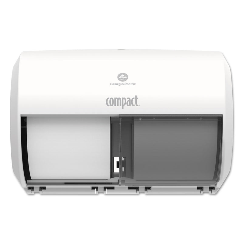 Georgia-Pacific Compact Coreless Side-By-Side 2-Roll Tissue Dispenser, 11.31 X 7.69 X 8, White - GPC56797A