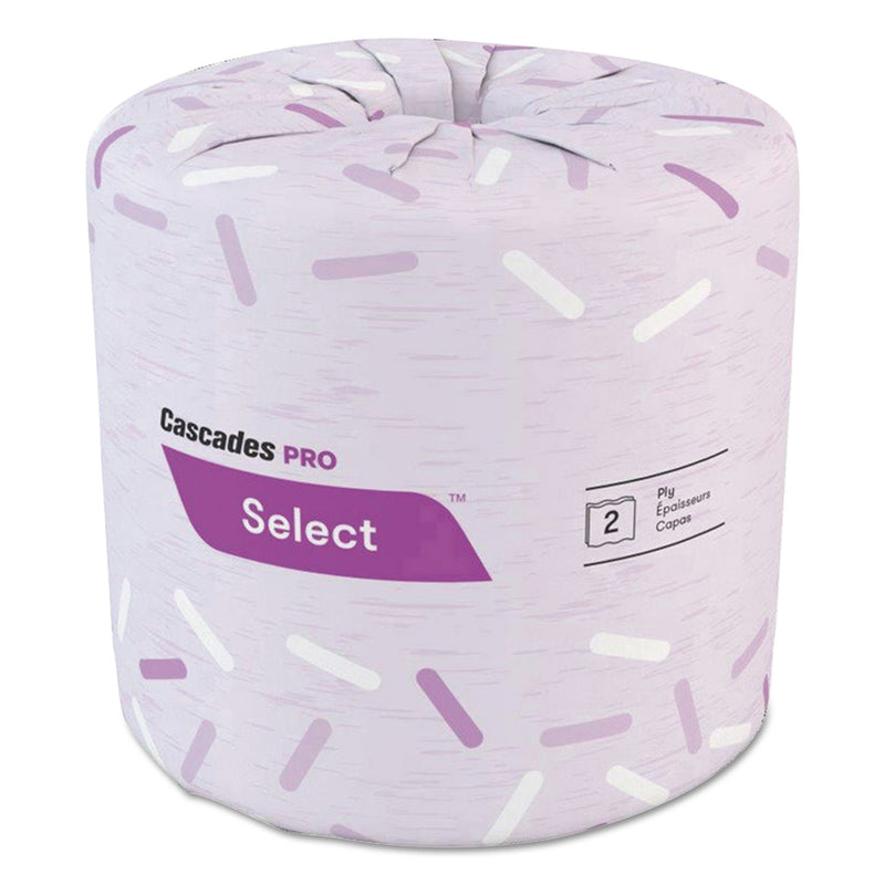 Cascades Select Standard Bath Tissue, 2-Ply, White, 4.25 X 3.25, 500 Sheets/Roll, 96 Rolls/Carton - CSDB041