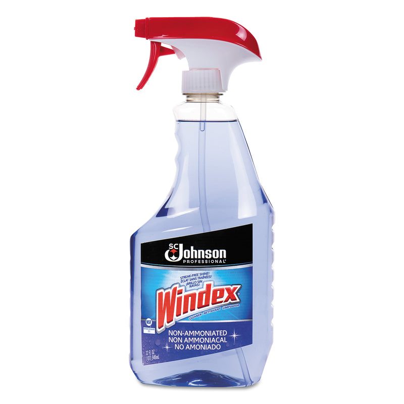 Windex Non-Ammoniated Glass/Multi Surface Cleaner, Pleasant Scent, 32 Oz Bottle, 12/Carton - SJN697259