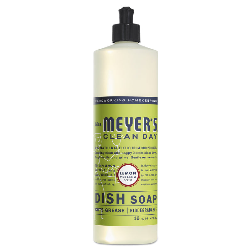 Mrs Meyer's Dish Soap, Lemon Scent, 16 Oz, Bottle, 6/Carton - SJN650393