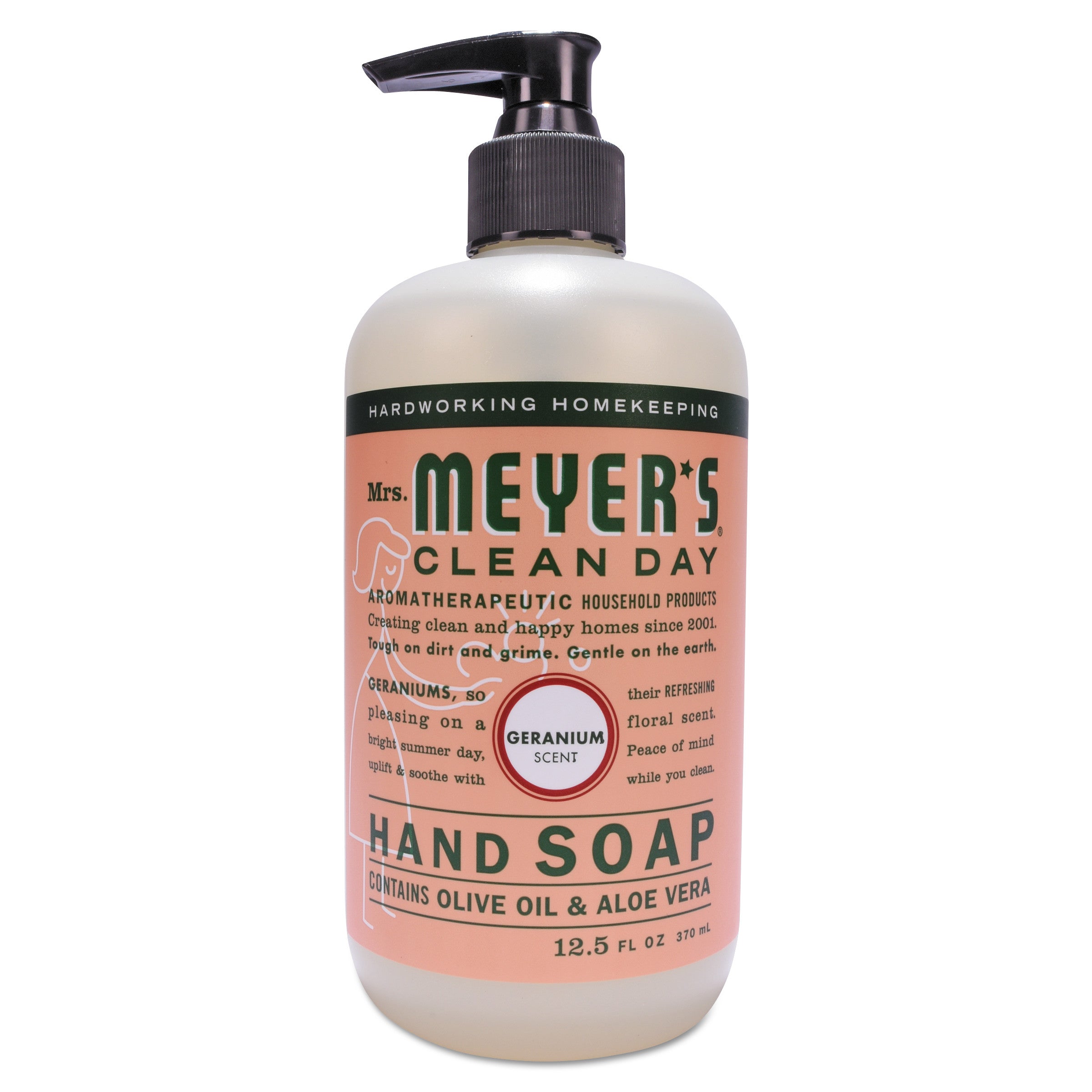 Mrs Meyer's Clean Day Liquid Hand Soap, Geranium, 12.5 Oz, 6/Carton - SJN651332