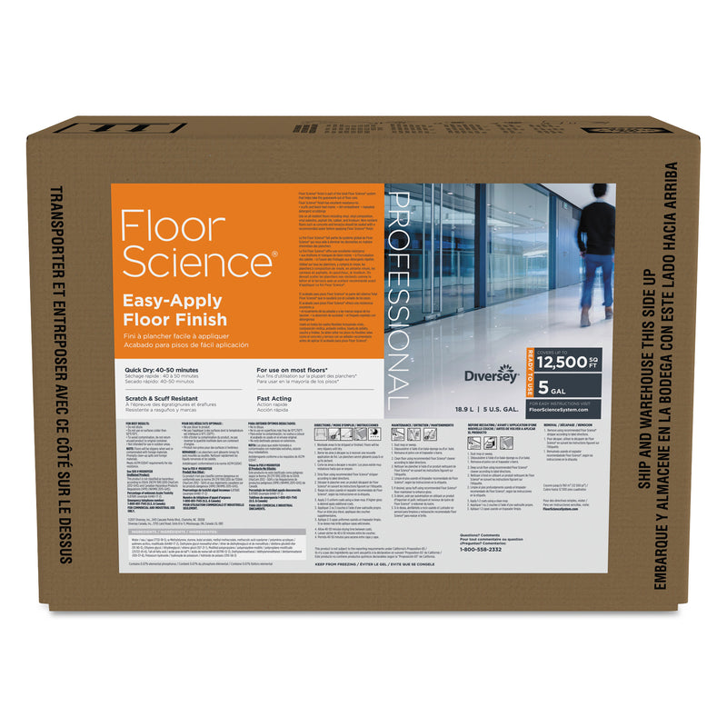 Diversey Floor Science Easy Apply Floor Finish, Ammonia Scent, 5 Gal Box - DVOCBD540403