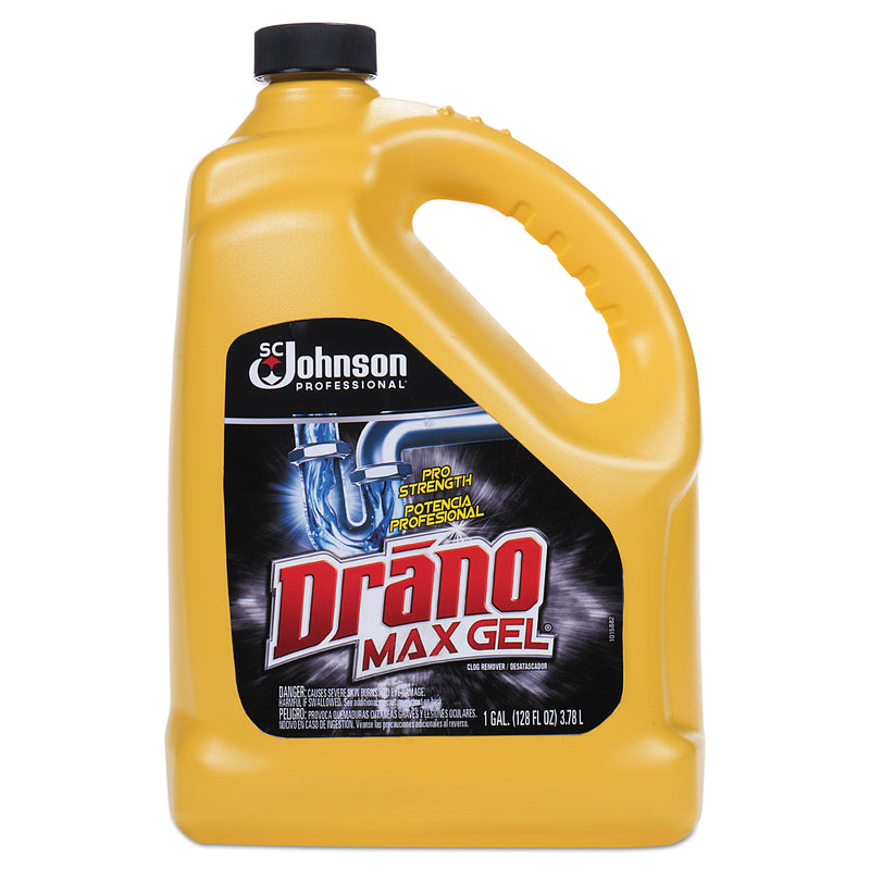 Drano Max Gel Clog Remover, Bleach Scent, 128 Oz Bottle - SJN696642EA