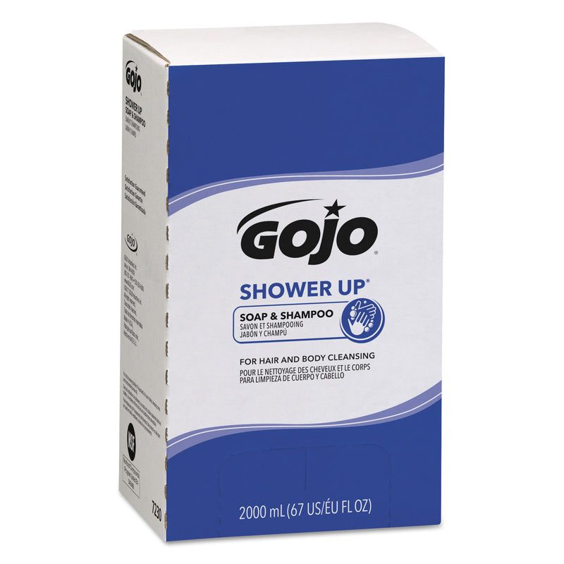 GOJO Shower Up Soap And Shampoo, Rose Colored, Pleasant Scent, 2000 Ml Refill, 4/Carton - GOJ7230