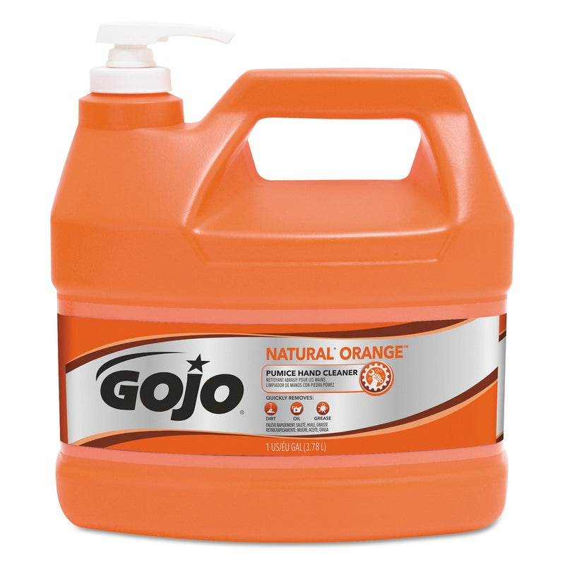 GOJO Natural Orange Pumice Hand Cleaner, Citrus, 1 Gal Pump Bottle - GOJ095504EA