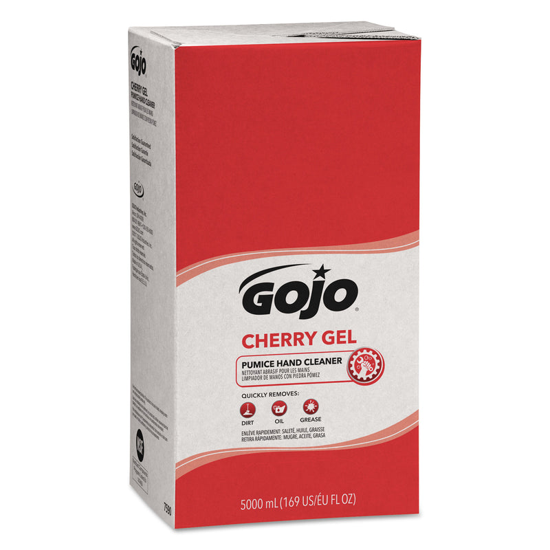 GOJO Cherry Gel Pumice Hand Cleaner, 5000 Ml Refill, 2/Carton - GOJ759002