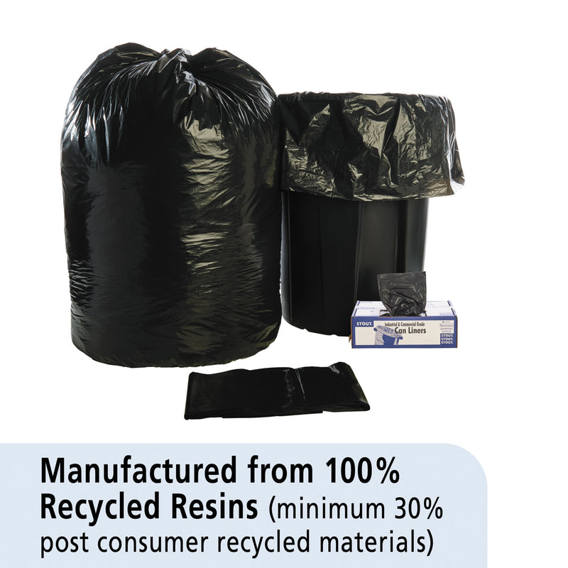 Envision Total Recycled Content Plastic Trash Bags, 60 Gal, 1.5 Mil, 36" X 58", Brown/Black, 100/Carton - STOT3658B15