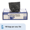 Envision Total Recycled Content Plastic Trash Bags, 60 Gal, 1.5 Mil, 36" X 58", Brown/Black, 100/Carton - STOT3658B15