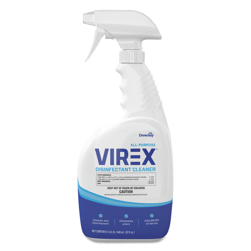 Diversey Virex All-Purpose Disinfectant Cleaner, Citrus Scent, 32 Oz Spray Bottle, 8/Ct - DVOCBD540533