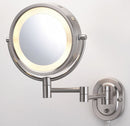 See All Industries Round Nickel Lighted Makeup Mirror, Direct Hardwire - HLNSA895D