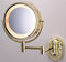 See All Industries Round Brass Lighted Makeup Mirror, Direct Hardwire - HLBSA895D