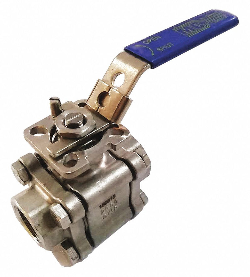 Top Brand Ball Valve, CF8M Stainless Steel, Inline, 3-Piece, Pipe Size 1 1/2 in - G-S3P2K-150