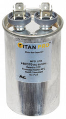 Titan Pro Round Motor Run Capacitor,5 Microfarad Rating,370-440VAC Voltage - TRCF5