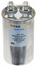 Titan Pro Round Motor Run Capacitor,7.5 Microfarad Rating,370-440VAC Voltage - TRCF7.5