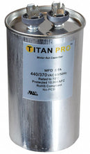Titan Pro Round Motor Run Capacitor,50 Microfarad Rating,370-440VAC Voltage - TRCF50