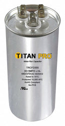 Titan Pro Round Motor Dual Run Capacitor,50/7.5 Microfarad Rating,370-440VAC Voltage - TRCFD5075