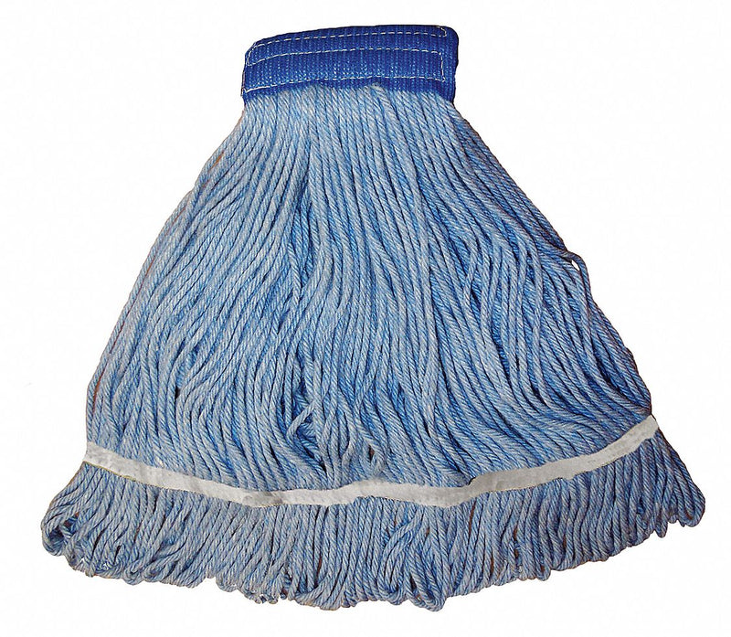 Tough Guy Clamp, Quick Change, Side-Gate Cotton String Wet Mop Head, Blue - 30LU83