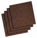 Quartet Bulletin Board Tiles, 12" Height, 12" Width, Self Stick, Dark Cork, Number of Pieces 4, PK 4 - 101