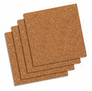 Quartet Bulletin Board Tiles, 12" Height, 12" Width, Self Stick, Natural Cork, Number of Pieces 4 - 102