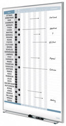 Quartet Gloss-Finish Steel In/Out Board, Wall Mounted, 34 inH x 23 inW, White/Gray - 33705