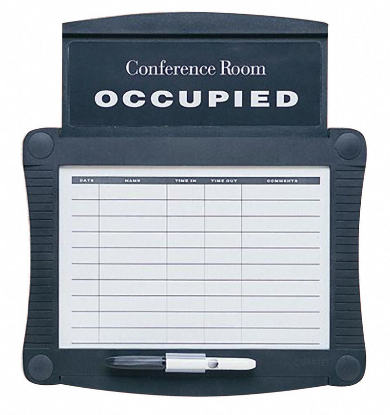 Quartet Gloss-Finish Melamine Conference Room Scheduler, Wall Mounted, 14 1/2 inH x 15 1/2 inW, White - 995