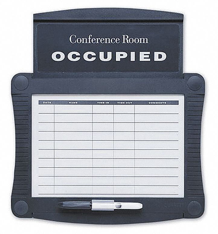 Quartet Gloss-Finish Melamine Conference Room Scheduler, Wall Mounted, 14 1/2 inH x 15 1/2 inW, White - 995