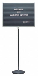 Quartet 18" H x 24" W Black Pedestal Letter Board, Pedestal Style - 7921M