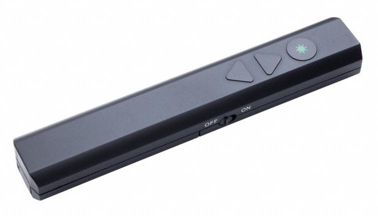 Quartet Plastic Wireless Presentation Remote with Laser Pointer with 655 ft. Projection and Green Beam - 73370