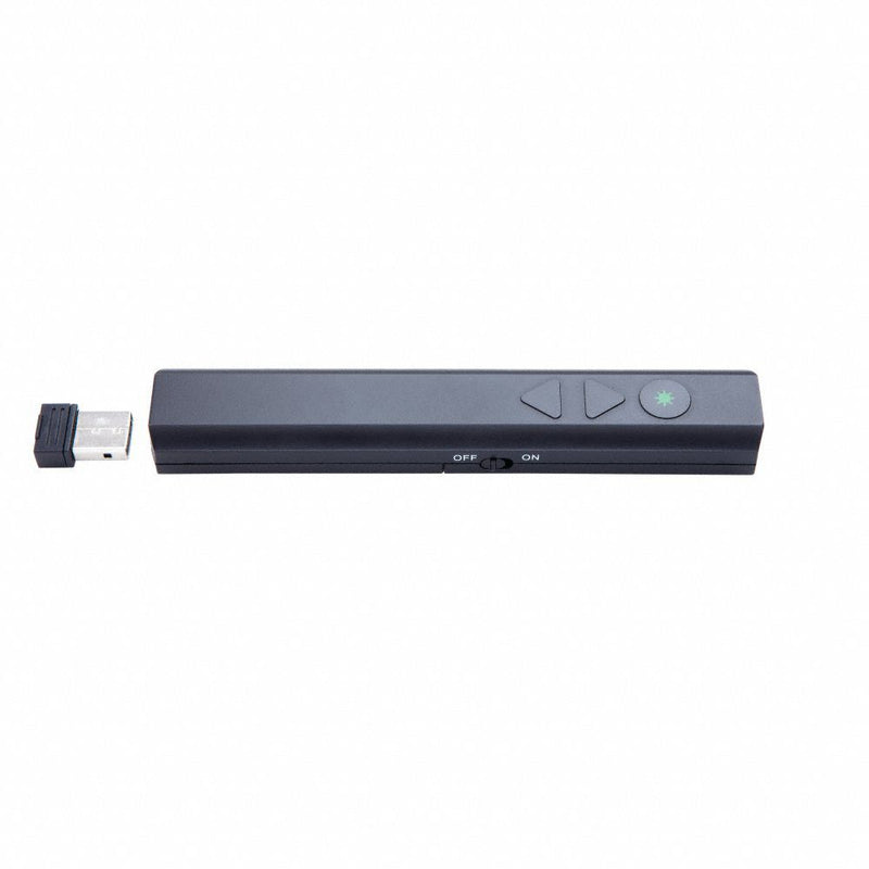Quartet Plastic Wireless Presentation Remote with Laser Pointer with 655 ft. Projection and Green Beam - 73370