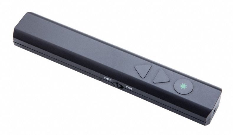Quartet Plastic Wireless Presentation Remote with Laser Pointer with 655 ft. Projection and Green Beam - 73370