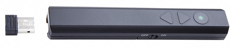 Quartet Plastic Wireless Presentation Remote with Laser Pointer with 655 ft. Projection and Green Beam - 73370